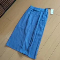 新品UNIQLO ブルー タイトロングスカート Lサイズ