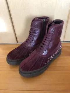 ジミーチュウ スター付き スエード X ワックスキャンバス・ダックブーツ