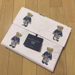 【未使用に近い】ラルフローレン　ポロベア　ブルーストライプ　ダブル布団カバー 廃盤】ラルフローレン ポロベア ブルーストライプ ダブル布団