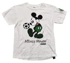 Disney ミッキー グラフィックプリント サッカー tシャツ