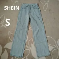 SHEINライトブルー ストレートデニム ハイウエストジーンズS