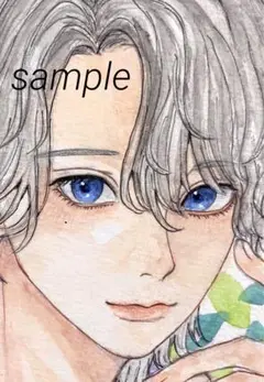 オリジナル手描きイラスト　創作　水彩画　アナログイラスト
