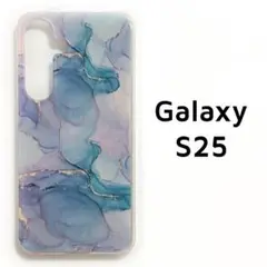 Galaxy S25 ケース カバー 水彩風 マーブル
