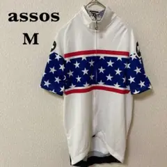 【美品】assos アソス ウェア ジャージ サイクリング 星条旗 M