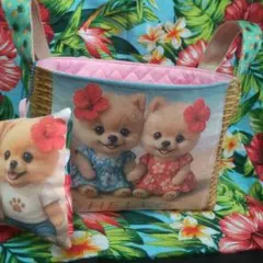 ポメラニアンパネル♡handmade布バスケット