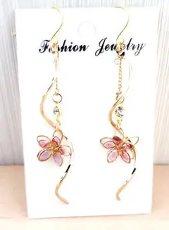408# ピアス ハンドメイド フラワー レジン 桜 夏ピアス