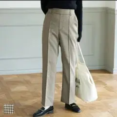7−6【コカ】◎美品◎センターシームストレートパンツ　ウエストゴムパンツ