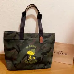 入手困難 COACH×PEANUTS トートバッグ ウッドストック スヌーピー