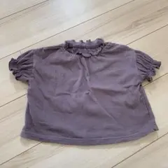 アプレレクール　パープル フリル付きTシャツ 80