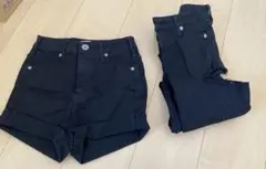 GYDA ダメージ加工 スキニージーンズ ブラック