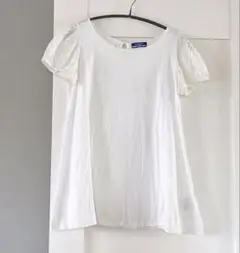 バーバリー オフホワイト パフスリーブ ノバチェック チュニック Tシャツ