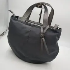 美品 OSAM オサム トート ハンドバッグ グレー チャーム ナイロン