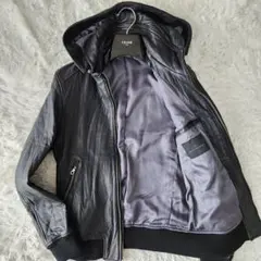 美品 XXL MEN’S MELROSE シングルライダース 羊革 襟付き 黒 MEN'S MELROSE｜スムースレザーシングルライダースジャケット