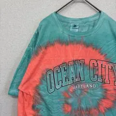 アメリカ古着 tシャツ タイダイ　カレッジ　ロゴ　L 2371