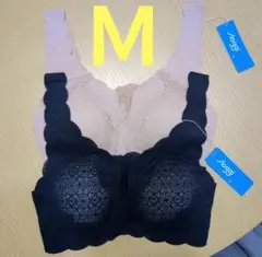 スロギー　ゼロフィール 総レースブラレット　ハーフトップ　M　ブラック　ベージュ