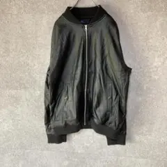 アーバンリサーチアイテムズ（M）合皮ブルゾン＊ポケット＊裏地＊ファスナー＊黒