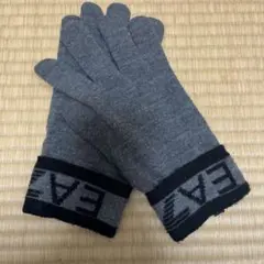 お値下げ　EAZ ロゴ付き グレー 手袋 ウール混紡