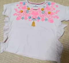 イギリスブランド　M＆S　120　6〜7歳　 薄ピンク　刺繍Tシャツ