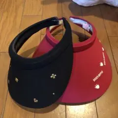 [2個セット]黒と赤のバイザーセット