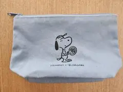 ユニクロ × 長場雄 コラボ スヌーピー ポーチ 水色 中古