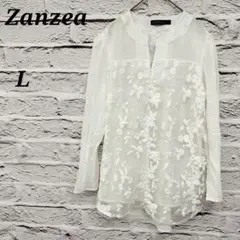 R5000 Zanzea 【L】 長袖チュニックブラウス プルオーバー レース