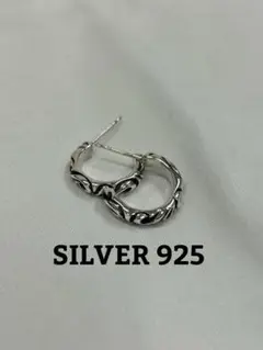 【新品.両耳】シルバー925 ピアス　フープ　メンズ【匿名配送】ポーチクロス付