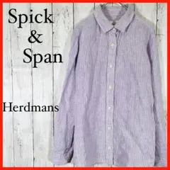 【良品】spicku0026span ストライプ シャツ F リネン100%