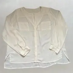 【huitieme nid】 シアー シャツ シフォン ロールアップ 古着