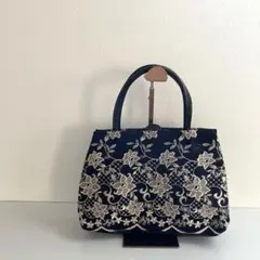 ✨美品✨ レース 花柄 ハンドバック 【黒】綺麗め ブラック