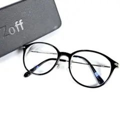 【美品】Zoff ゾフ　ボストン　メガネ　彫金加工　度入り　眼鏡
