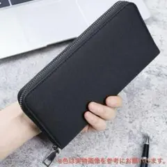 ブラック 長財布 シンプル カード収納 父の日 通勤 通学 黒 多機能 夏小銭