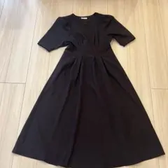 BEAMS ブラウン 七分袖 ロングワンピース