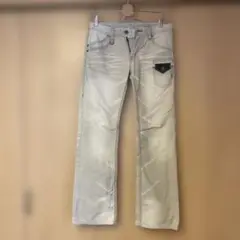 ニコルクラブ　ライトグレー ストレートデニム