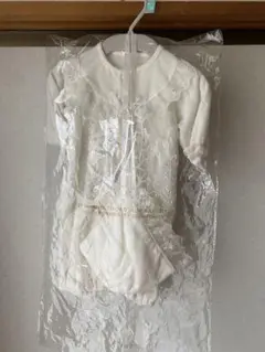 【未着用】ホワイトレースセレモニードレス50-60cm（生地厚手）