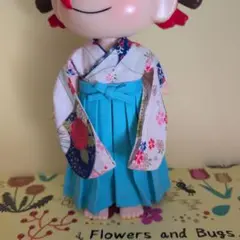 ペコちゃん人形(身長25cm)用の袴セット上下