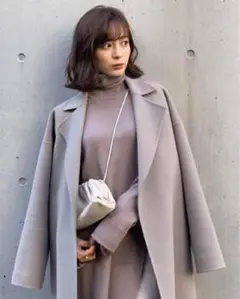 ⭐︎希少⭐︎ CACHEC ダブルフェイスロングガウンコート グレージュ