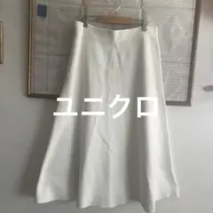 ホワイト フレアスカートユニクロ スエット生地