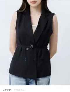 SENEE セニー ダブルジャケットジレ ブラック