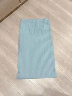 水色リブ編みタイトスカート Mサイズ