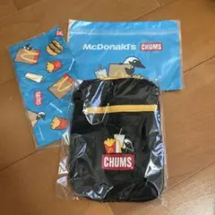 チャムスCHUMS ミニショルダーバッグ・ジッパーポーチ・クリーナークロス３点