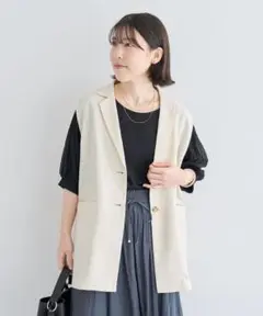 未使用♡今期♡グリーンパークス♡GREENPARKS♡メッシュジレ♡アイボリー