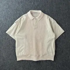 old　デザインシャツ　サマーニット　ポロ　エポレット　切替　アースカラー　個性