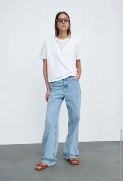 【未使用】ZARA コントラストチェストTシャツ