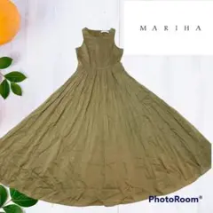 マリハ☆MARIHA ノースリーブマキシロングワンピース フレア コットン