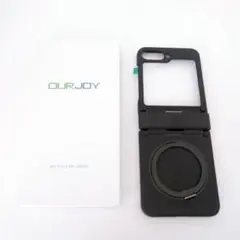 Galaxy Z Flip5 カバー 黒 360°回転　スタンド付き