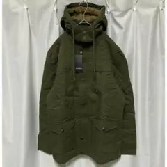 メンズ　ミリタリージャケット　綿素材　フード付　4XL リーブグリーン 暖かい
