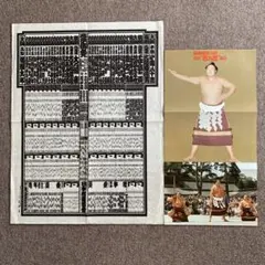 昭和63年 大相撲番付表　印刷 約70x50cm及びポスター　若三杉　若乃花