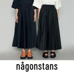 nagonstans ナゴンスタンス　撥水加工　タフタワイドプリーツスカート nagonstans ナゴンスタンス撥水加工タフタワイドプリーツスカート
