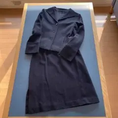 【美品】トゥモローランド　ボールジィ　濃紺 セットアップ　比翼カラー　Aライン