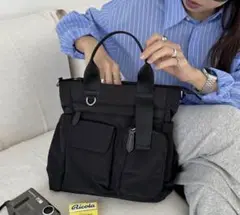 ユーティリティパフィトートバッグ ブラック